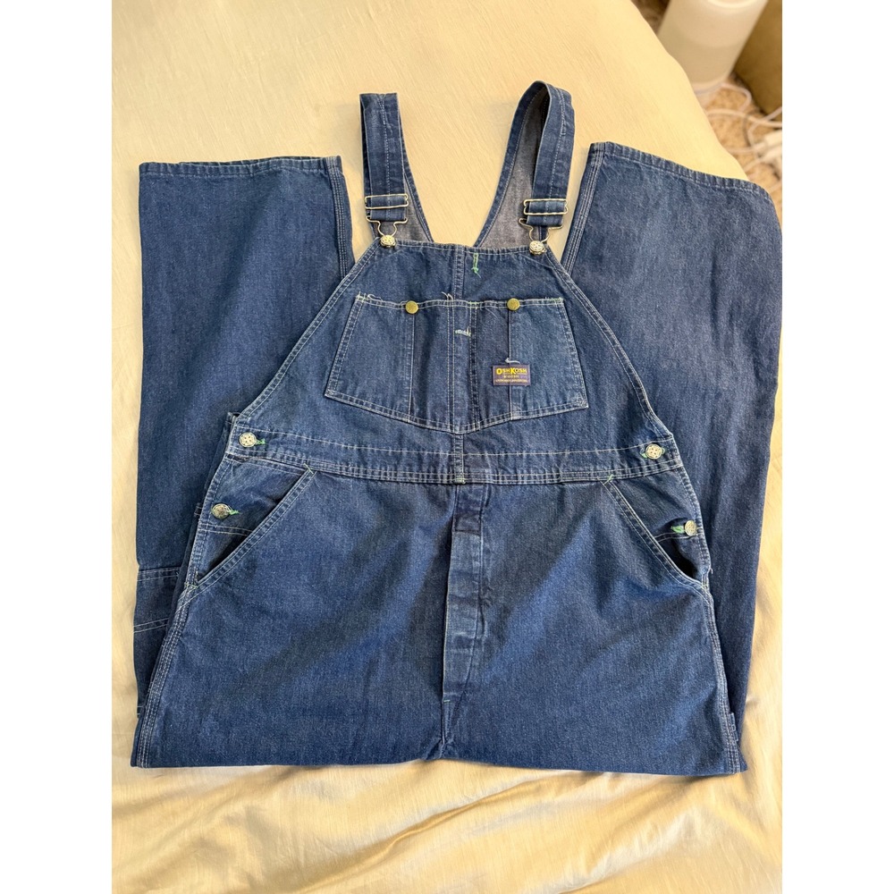 Vintage OshKosh B'Gosh VESTBAK Denim Overalls Men's 40x30 USA Made Workwear - Picture 9 of 12